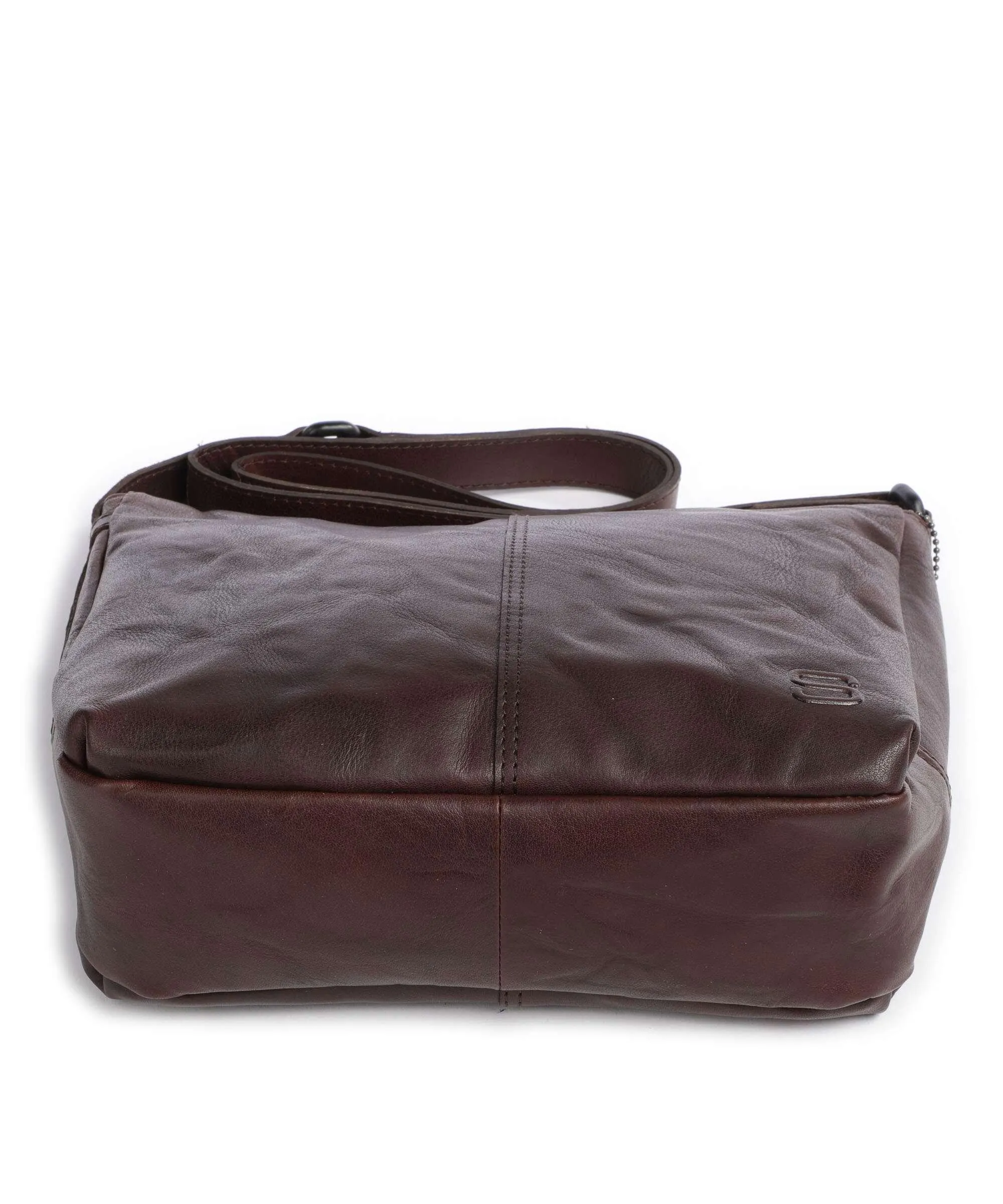  Spikes & Sparrow Bronco Borsa a spalla pelle a grana fine marrone scuro  