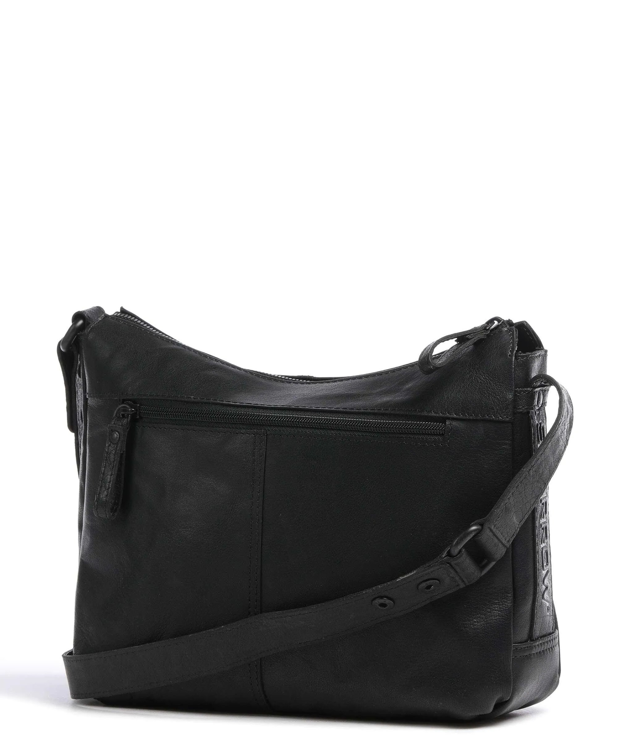  Spikes & Sparrow Bronco Borsa a spalla pelle a grana fine nero  