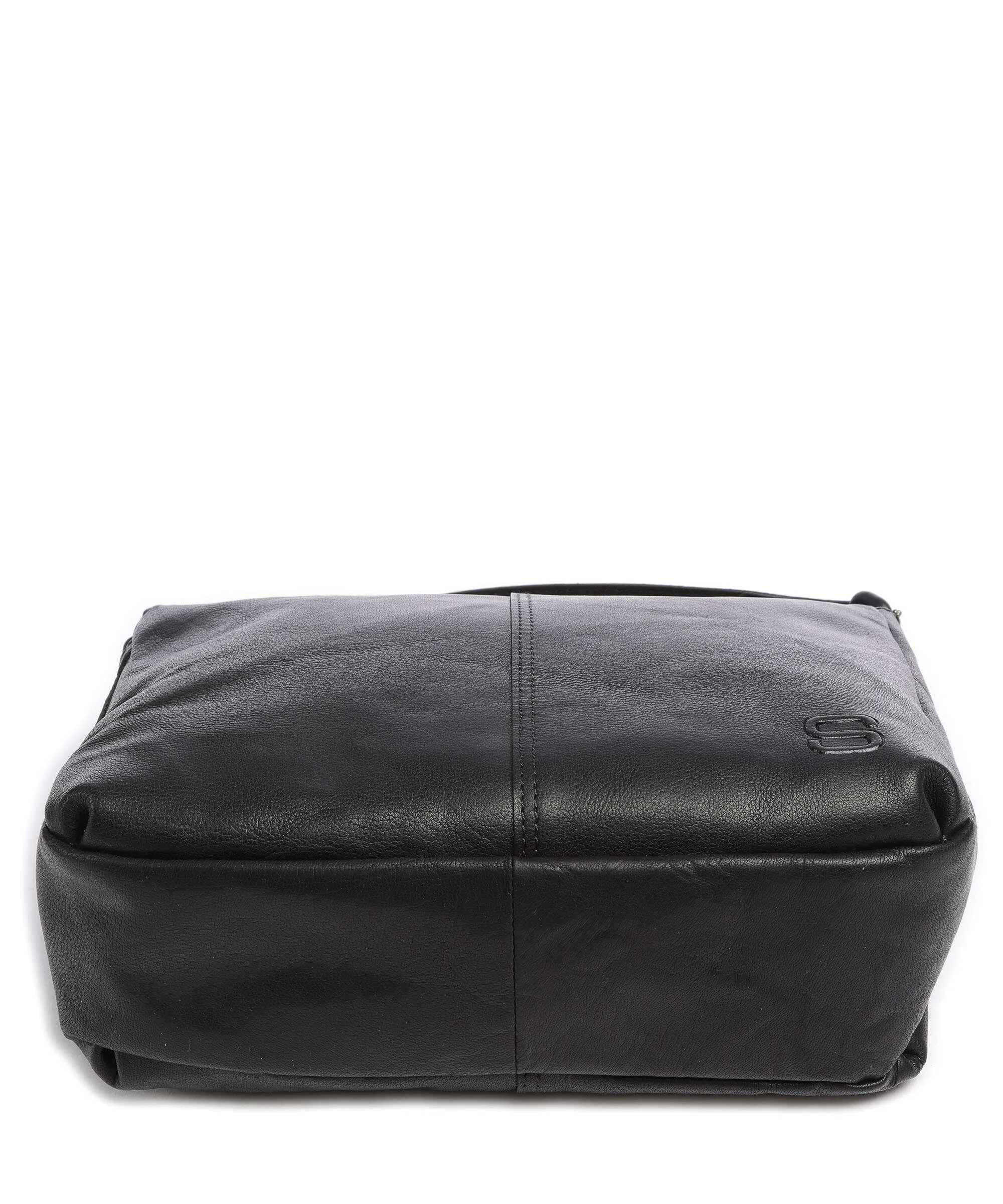  Spikes & Sparrow Bronco Borsa a spalla pelle a grana fine nero  