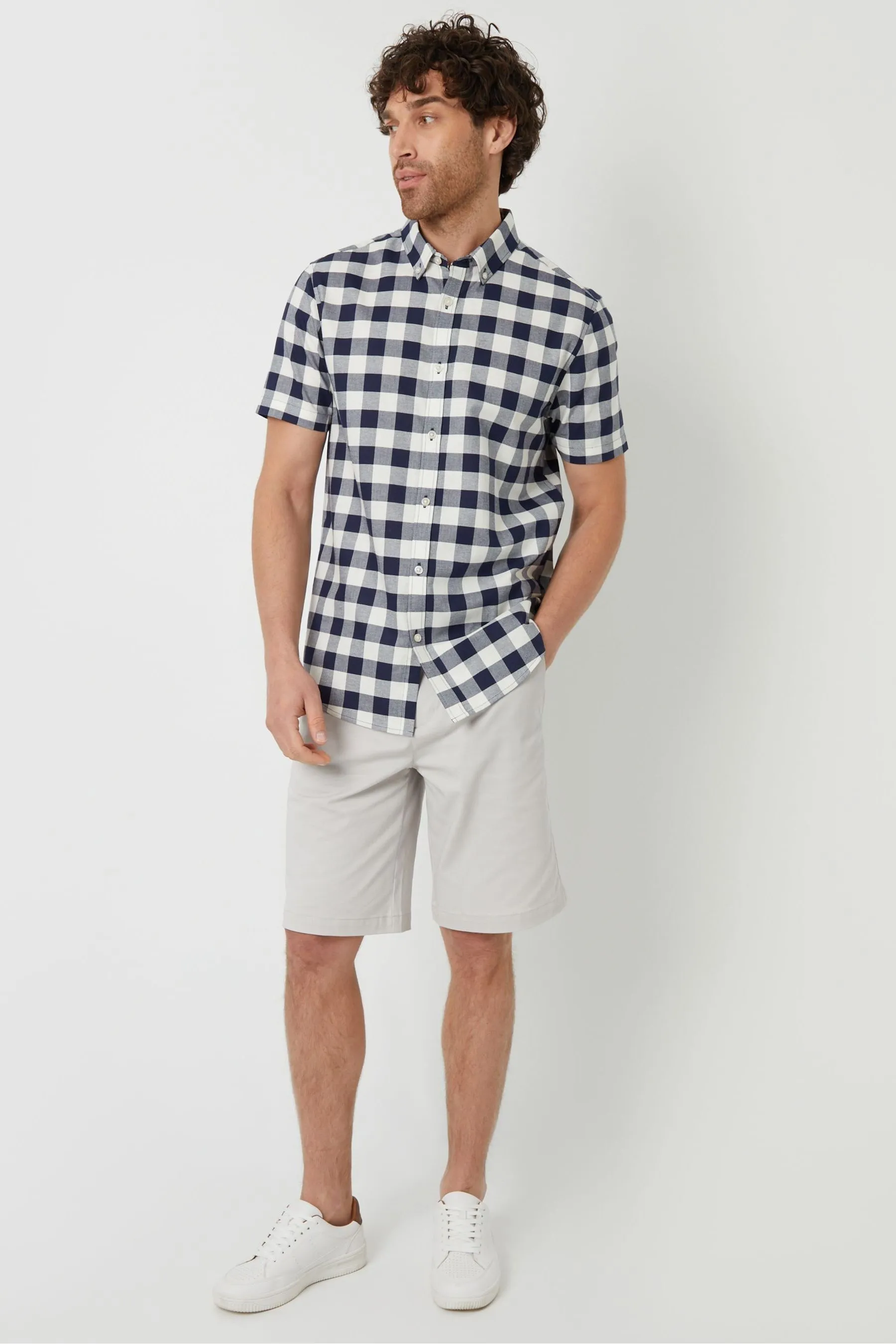Threadbare 100% Cotone Camicia Maniche corte Check    