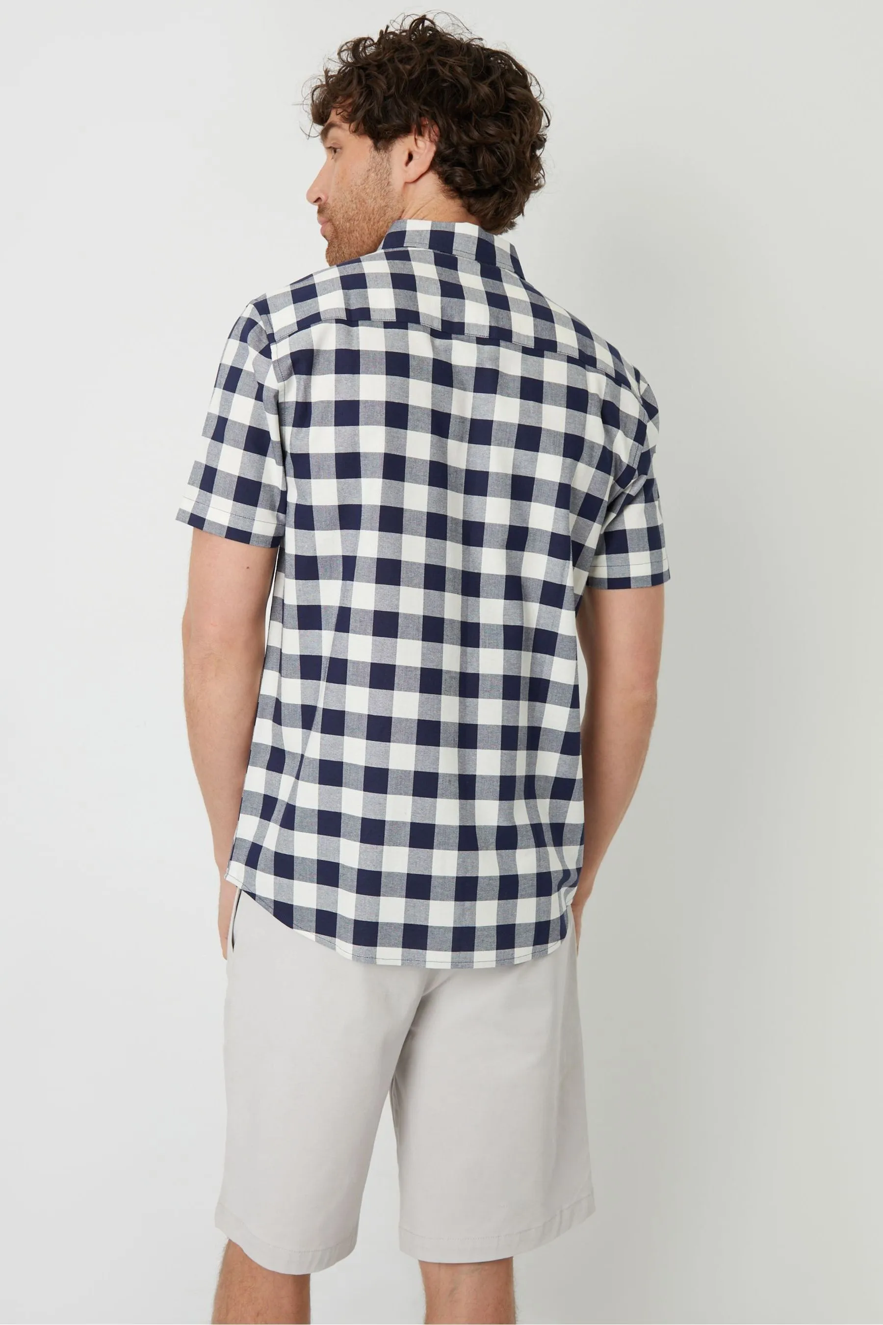Threadbare 100% Cotone Camicia Maniche corte Check    