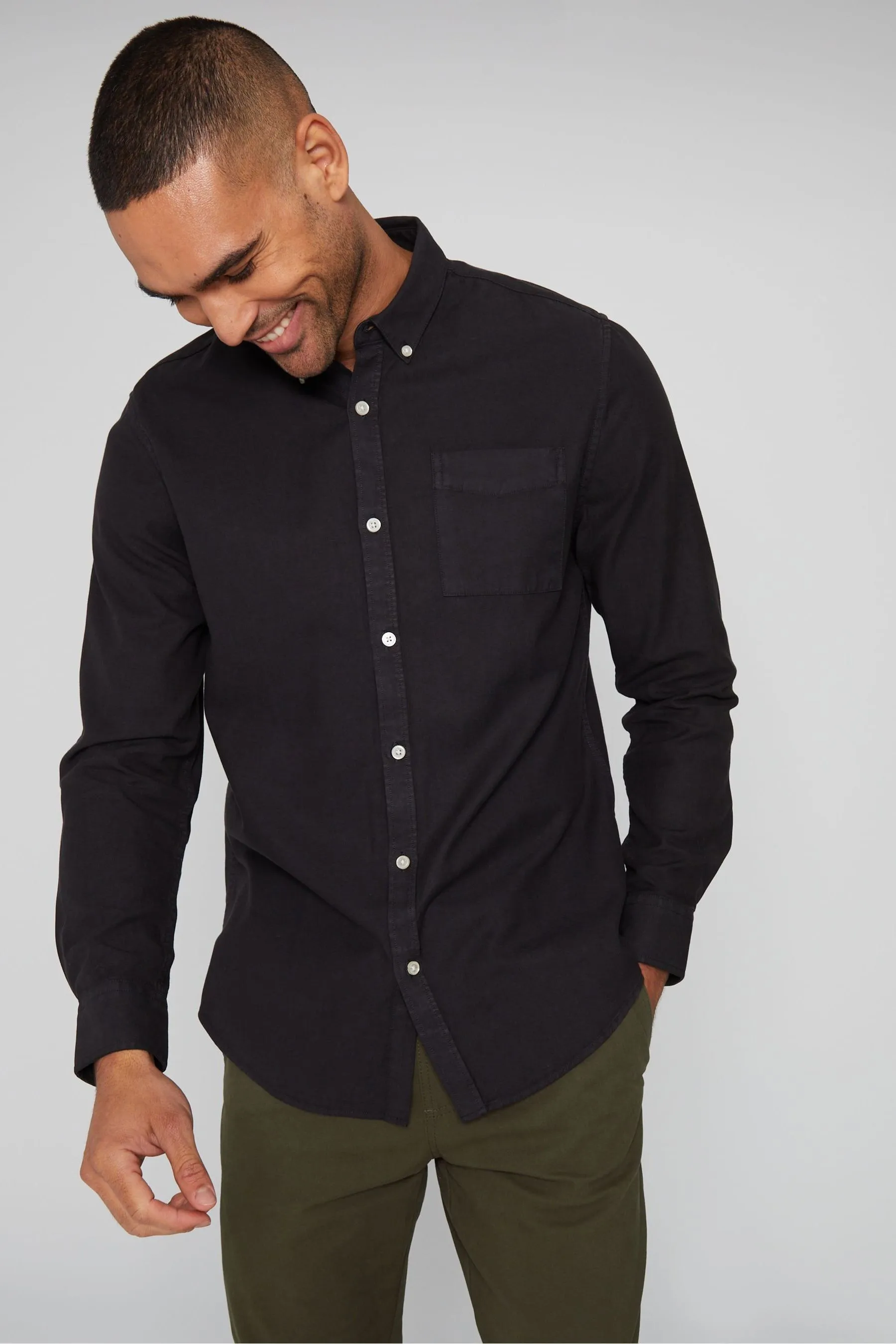 Threadbare Manica lunga - Camicia morbida in Blend cotone    