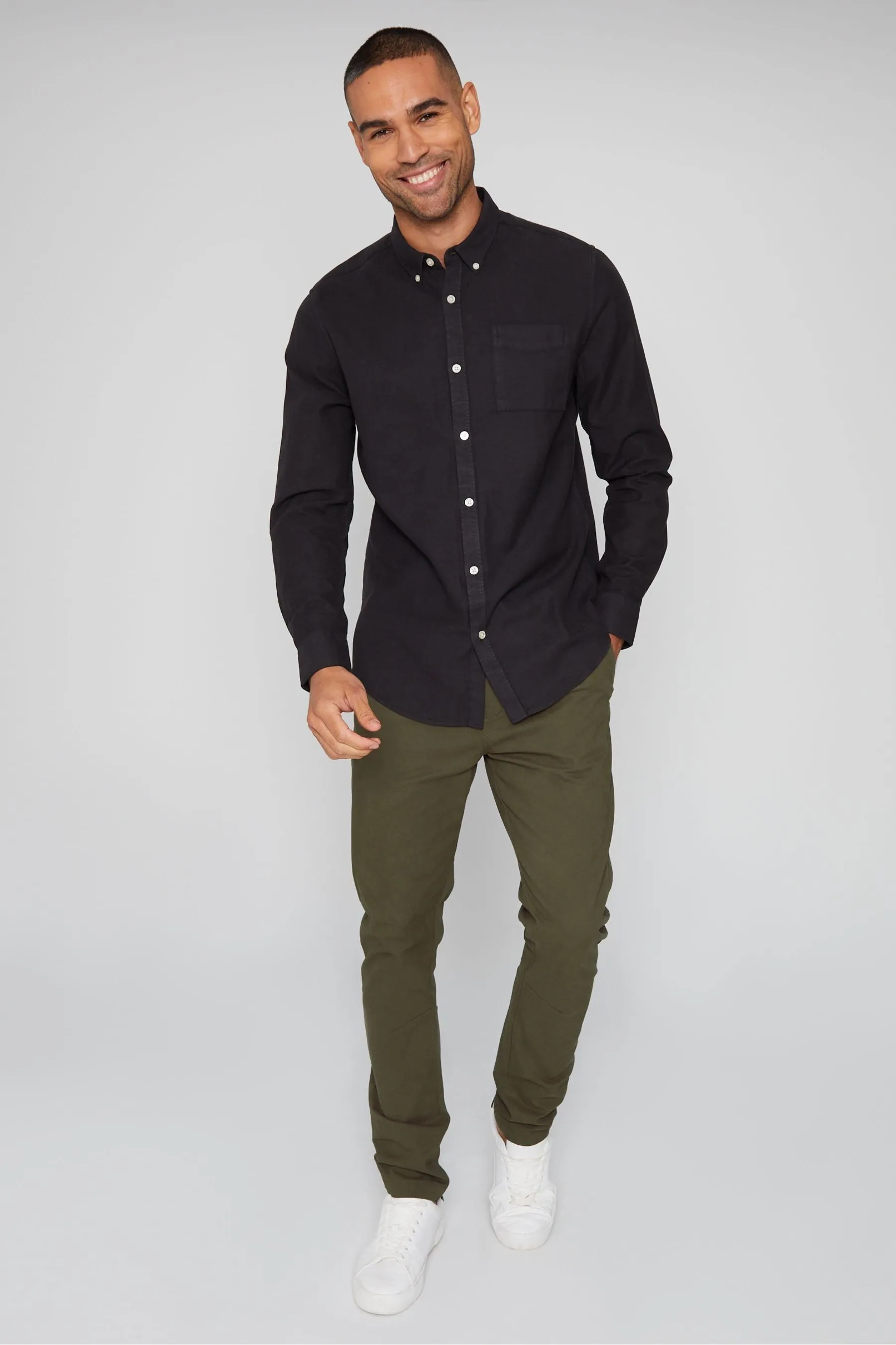 Threadbare Manica lunga - Camicia morbida in Blend cotone    