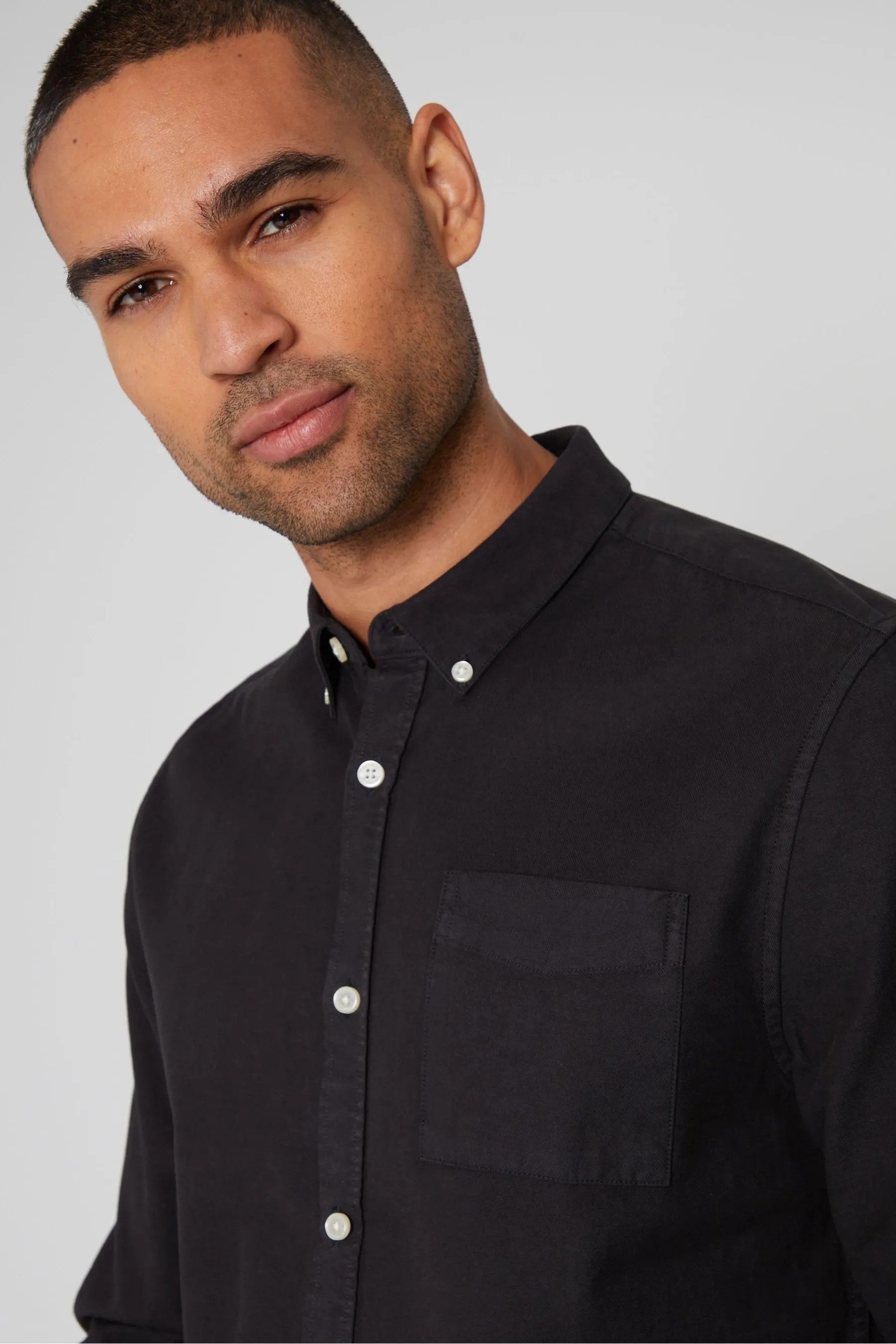 Threadbare Manica lunga - Camicia morbida in Blend cotone    