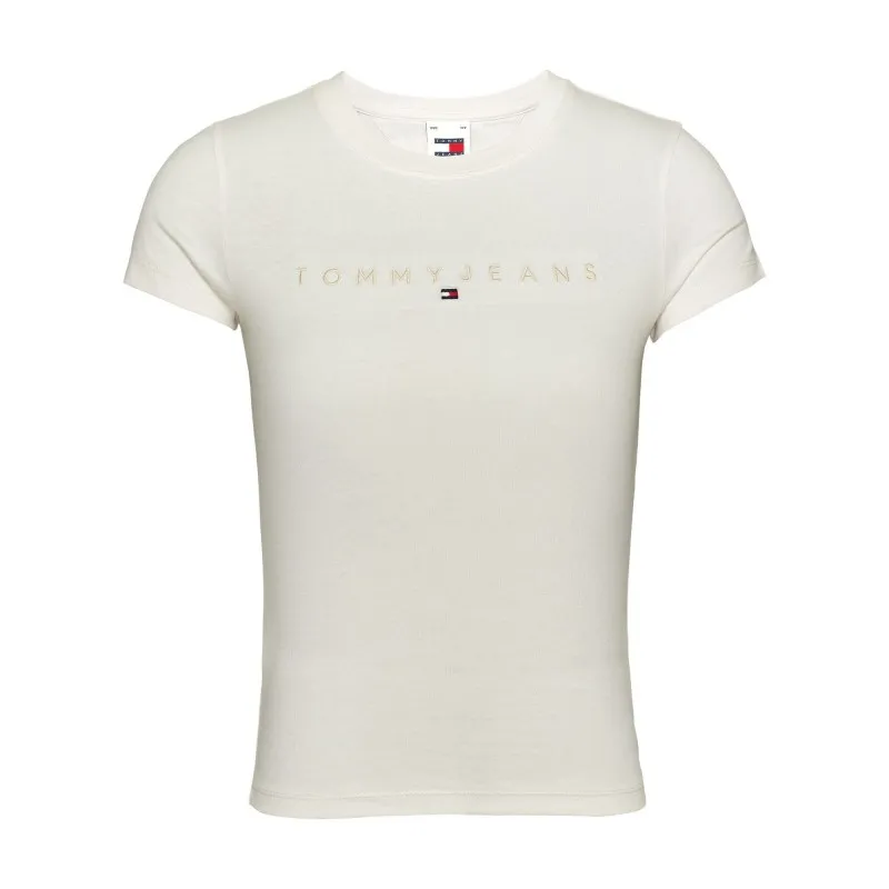 Tommy Jeans Tjw Slim Tonal Linear T-Shirt M/M Ancient White Donna