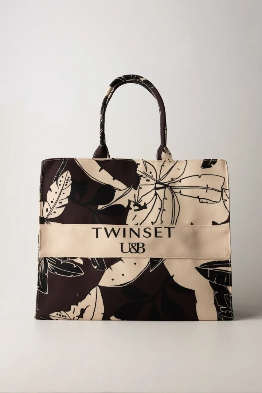 Tote bag in canvas ST EXOTIC BITTER CHOCOLATE