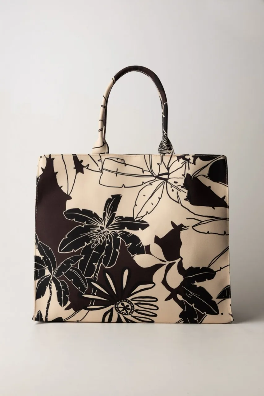 Tote bag in canvas ST EXOTIC BITTER CHOCOLATE