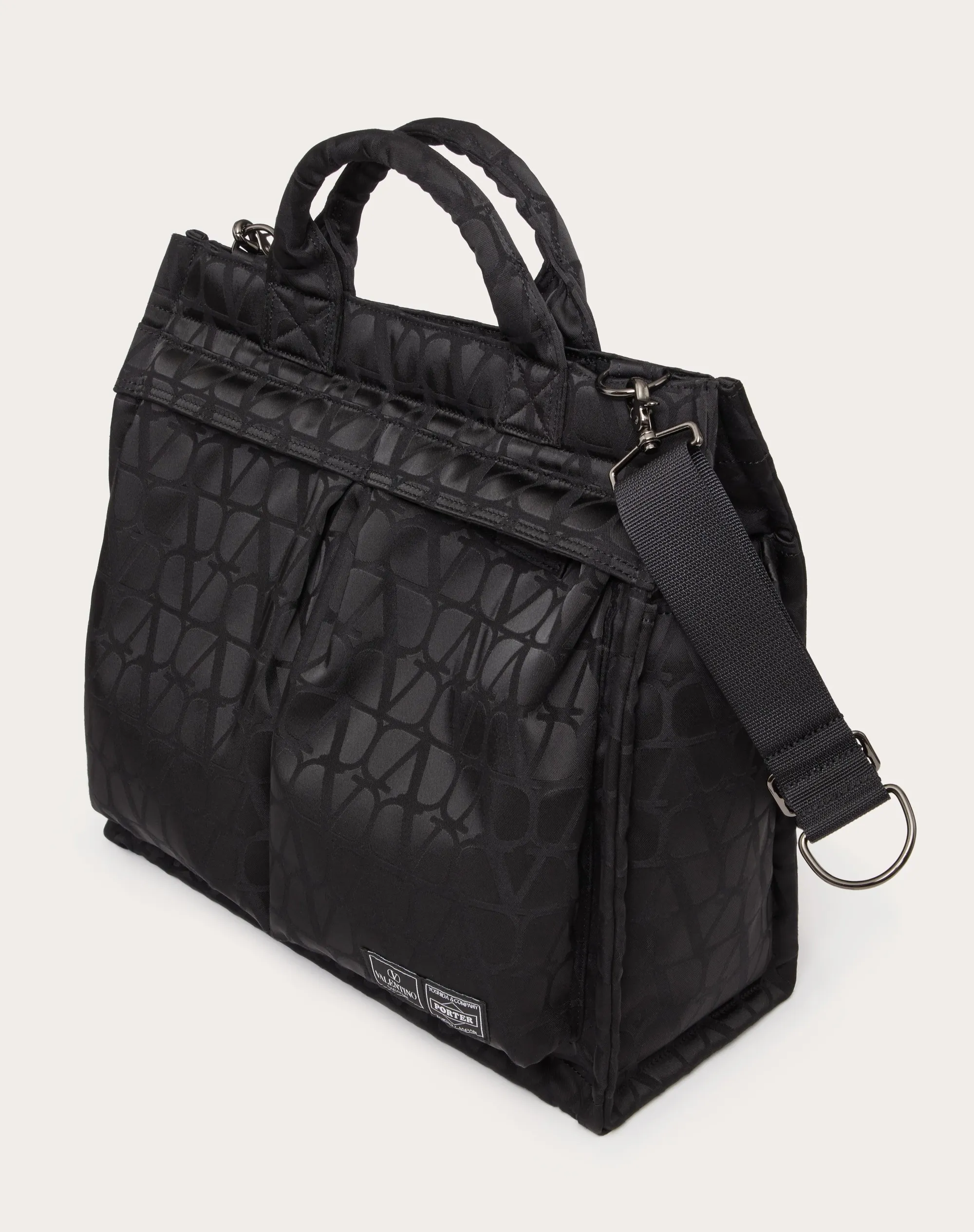TOTE BAG VERTICALE 2WAY VALENTINO GARAVANI COLLABORATION WITH PORTER IN TESSUTO TECNICO TOILE ICONOGRAPHE