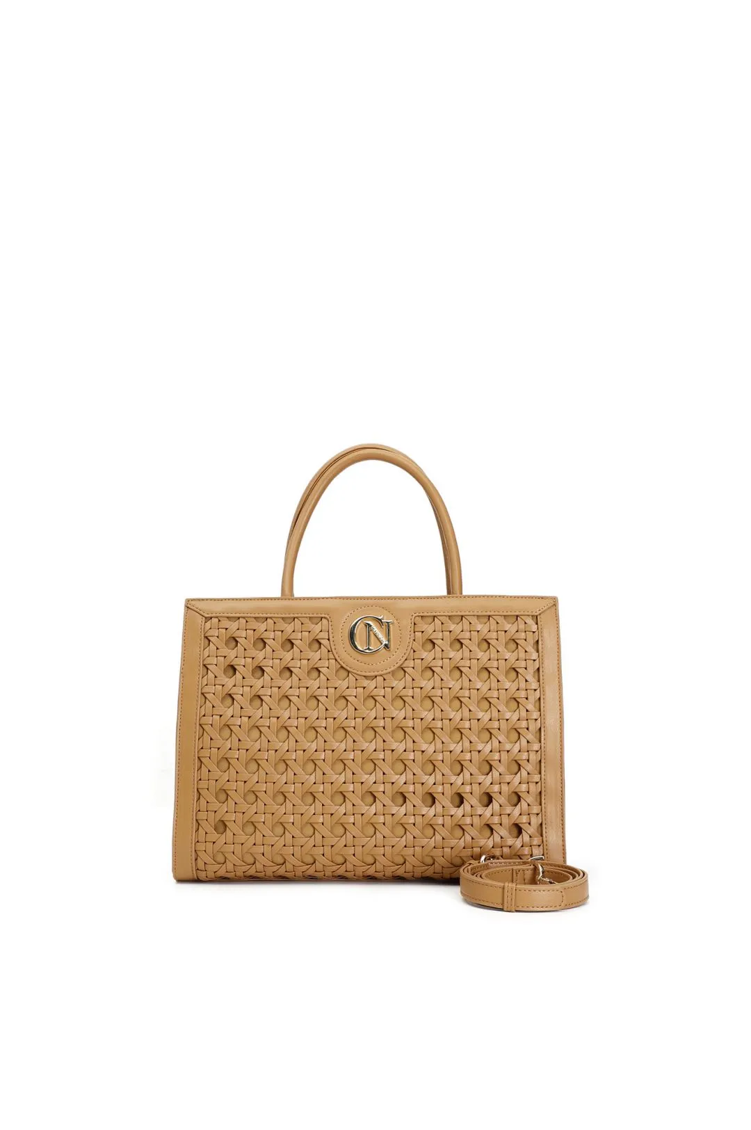 tote con intreccio nocciola