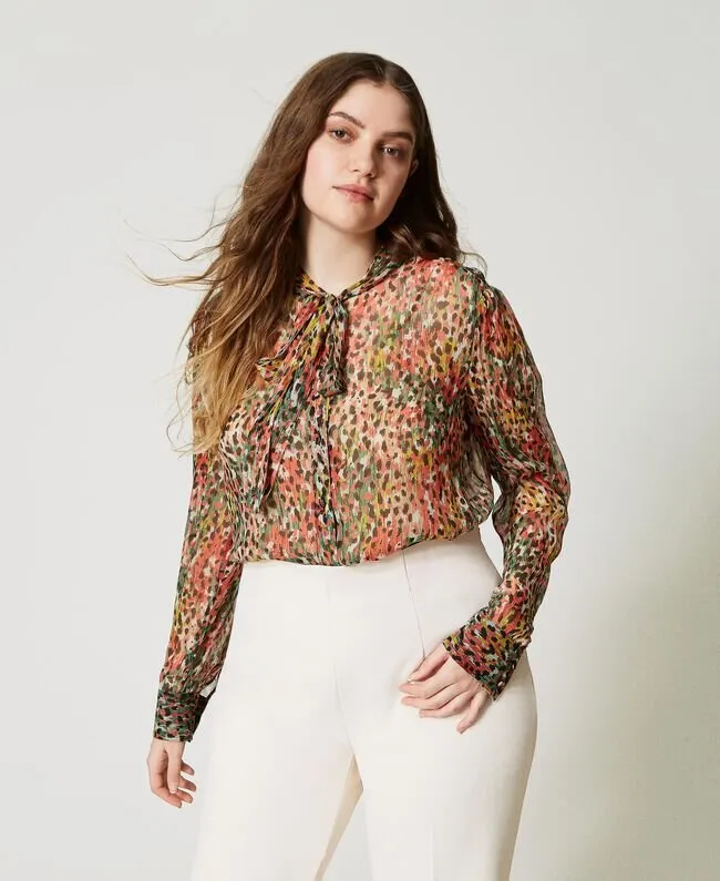 TWINSET Camicia in creponne animalier