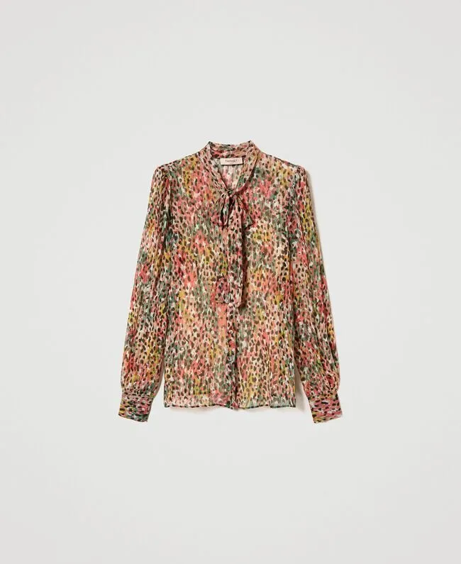 TWINSET Camicia in creponne animalier