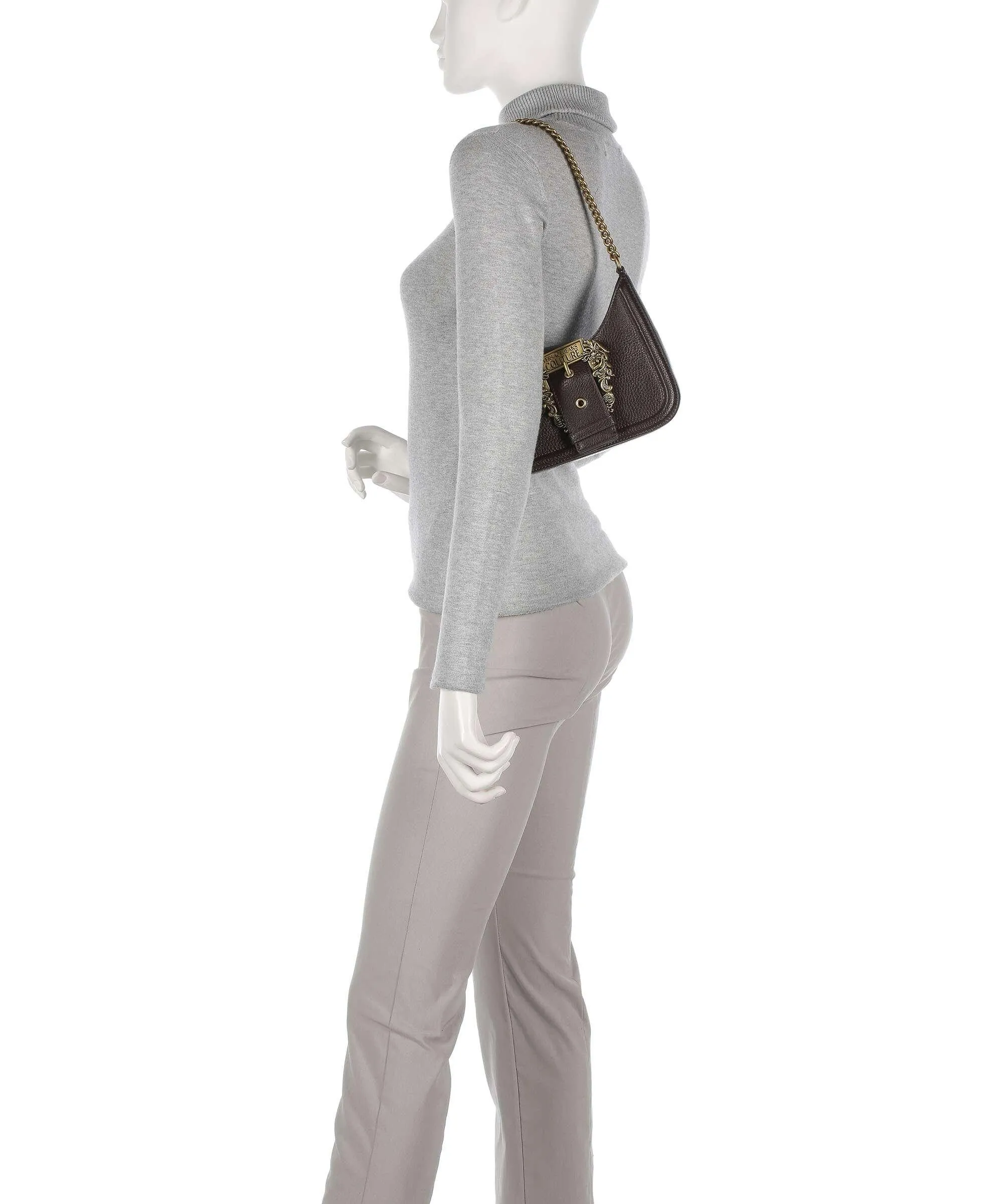  Versace Jeans Couture Couture 01 Borsa a spalla pelle sintetica marrone scuro  