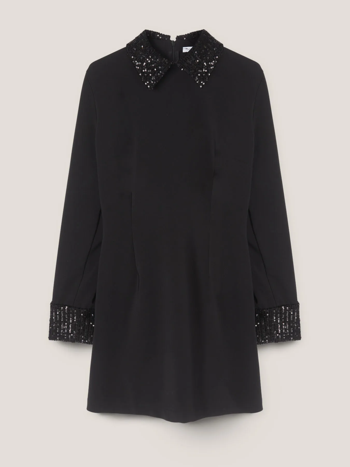 Vestito a tubino con colletto ricamato
