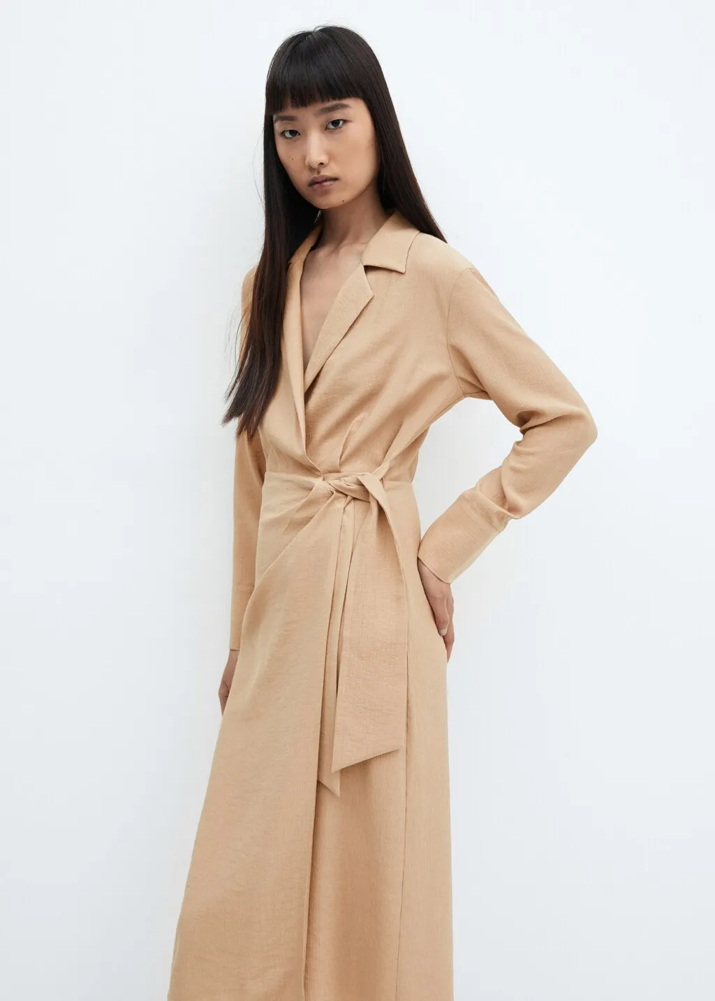 Vestito camicione dettaglio nodo