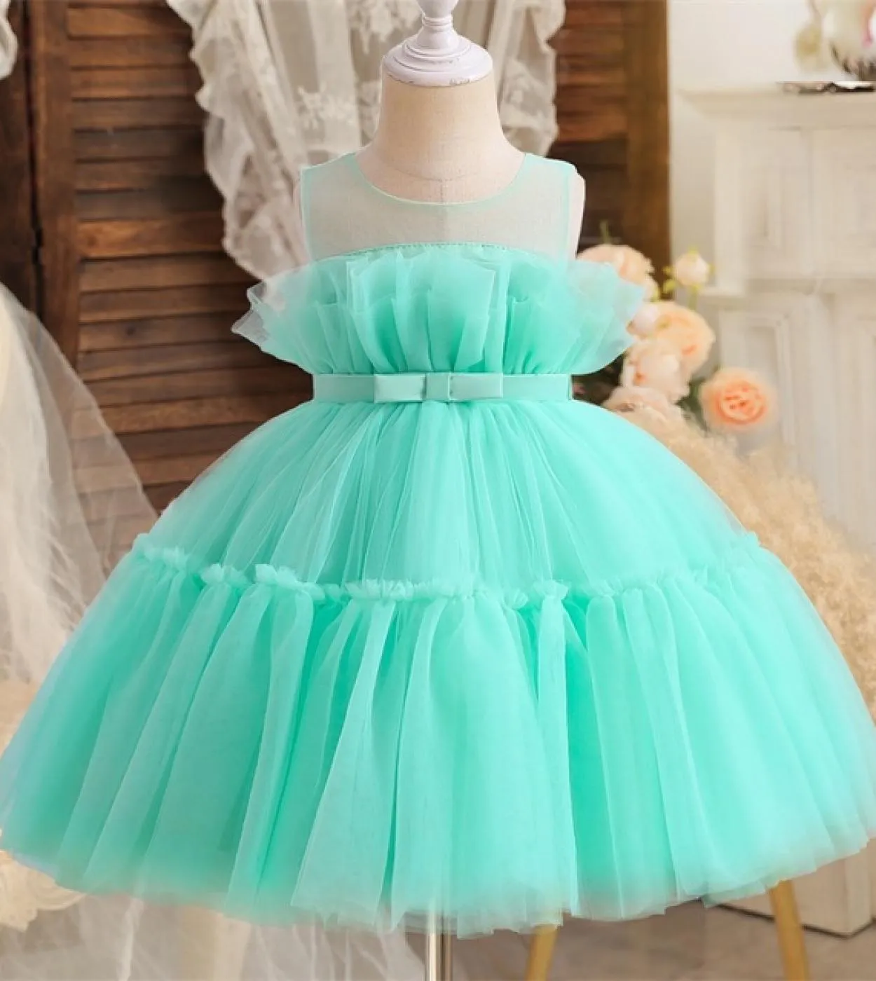 Vestito corto da bambina per bambina Abiti da principessa di Natale per bambini Abiti da cerimonia per bambina da sera per bambi