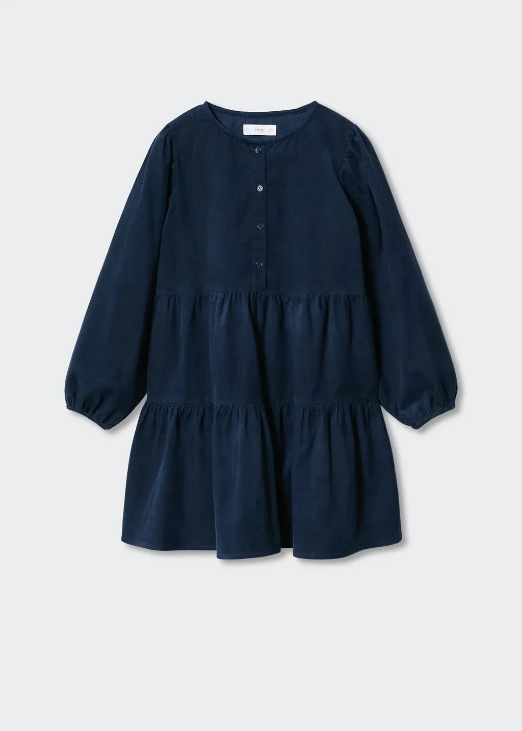 Vestito micro-velluto a coste volant