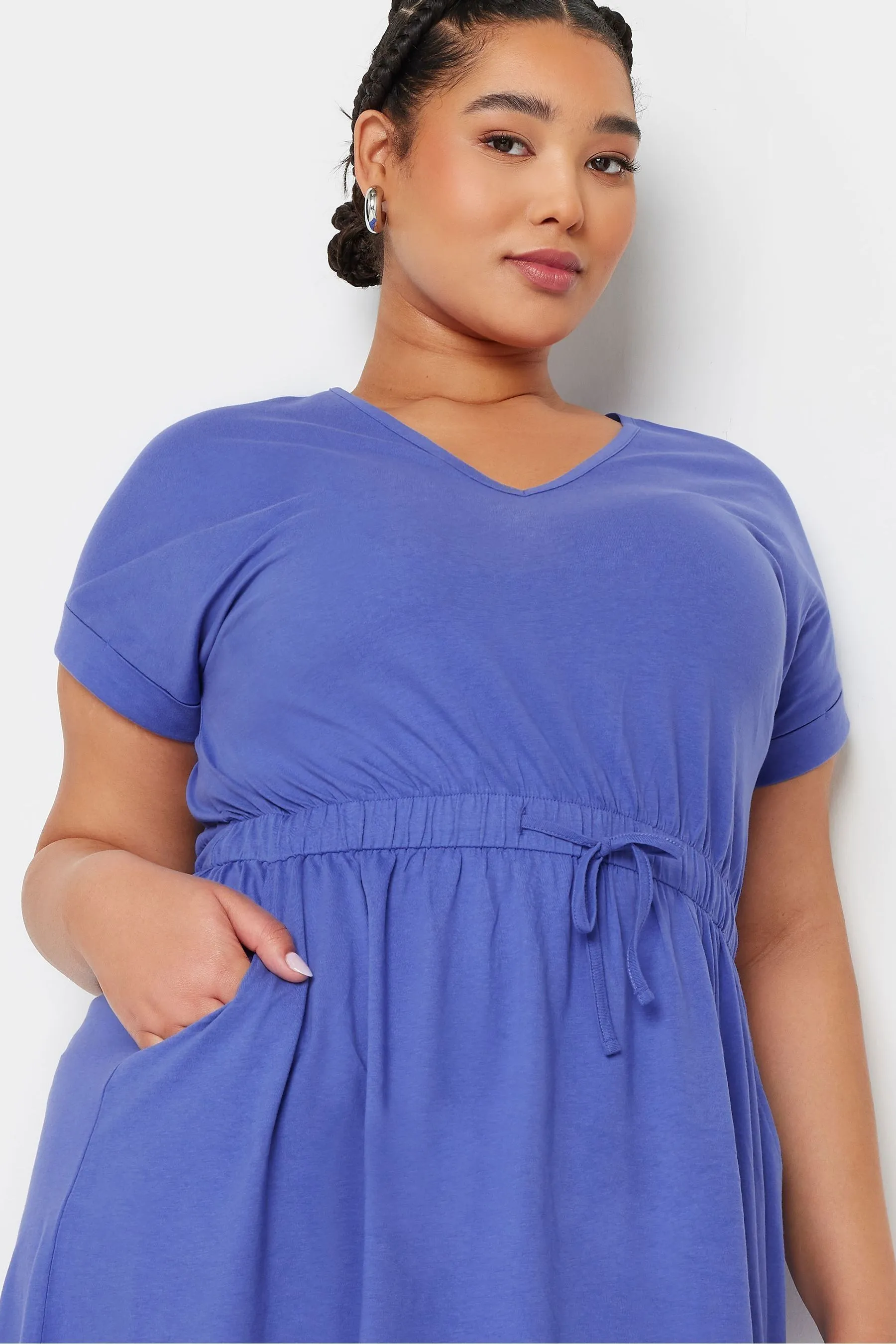 Yours Curve - Abito T-shirt con coulisse