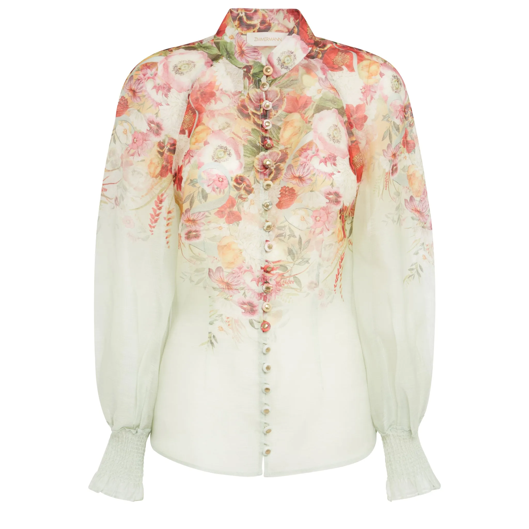 ZIMMERMANN  Camicia in lino e seta multicolor