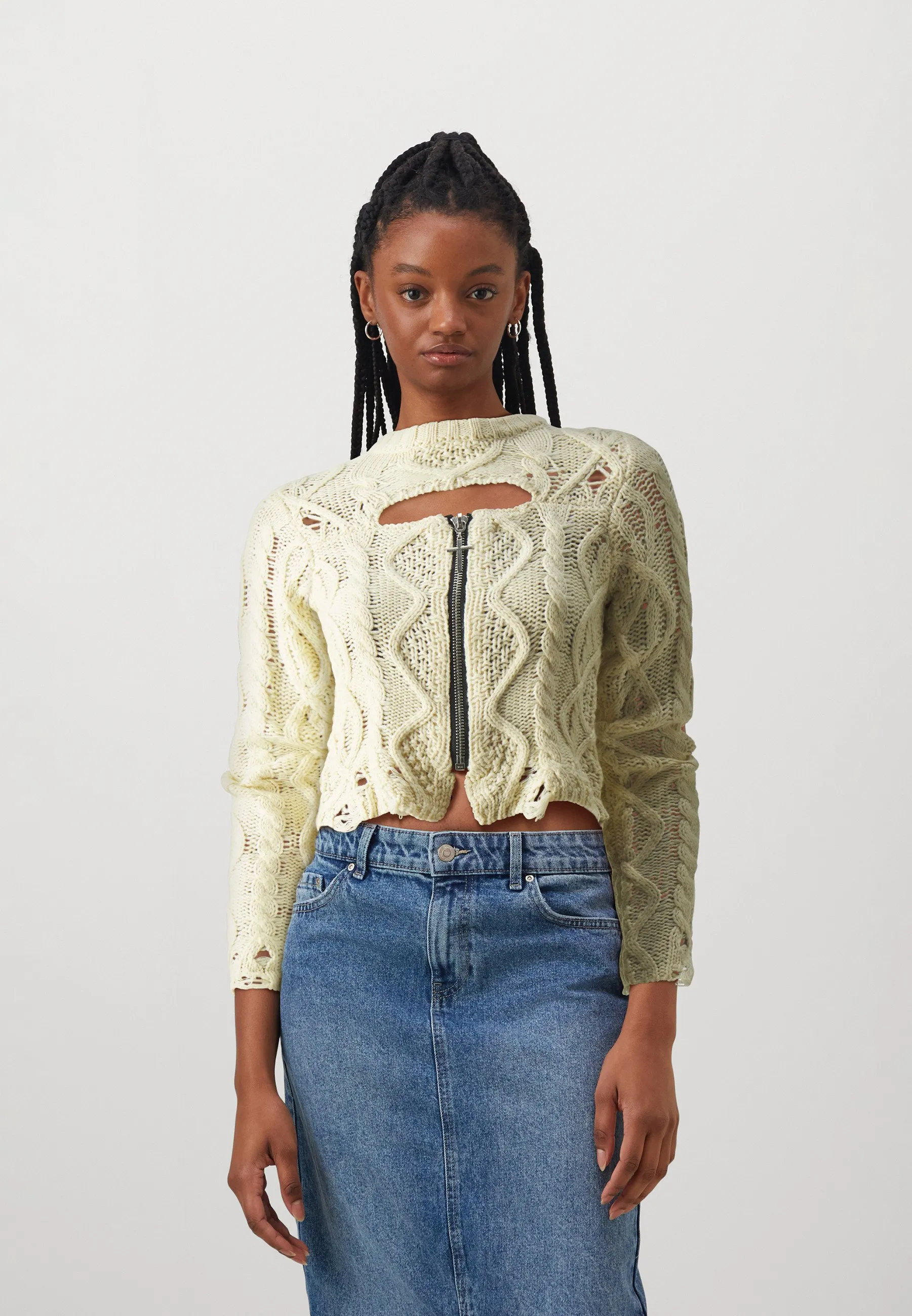 ZIP CABLE KNIT - Maglione